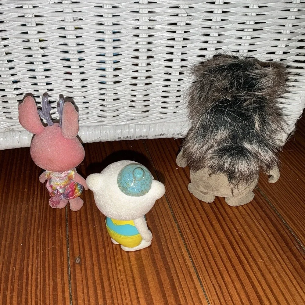Lil Woodzeez Bobbleez Lot Of 3 Hedgehog Pink Bunny White Polar Bear